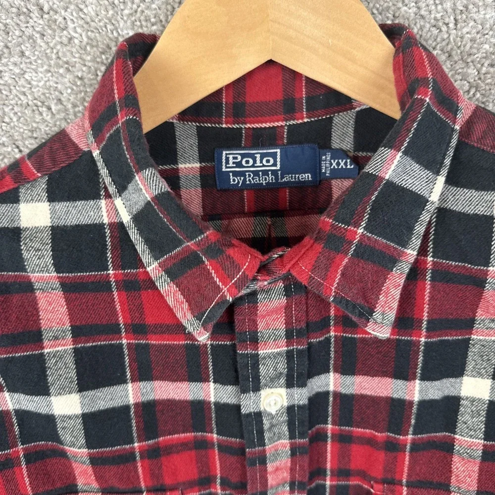 Vintage Polo Ralph Lauren‎ Double Pocket Flannel Tartan Men's XXL